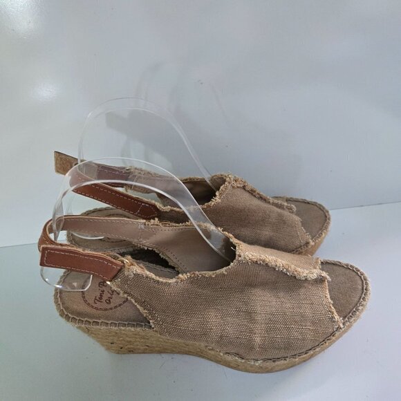 Toni Pons Origens Wedge Espardrille Sandals Beige Canvas Size 37/38 - Picture 6 of 10